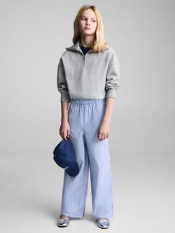 Mango Kids' Patricia Stripe Wide Leg Trousers, Blue/White - view 2, Blue/White