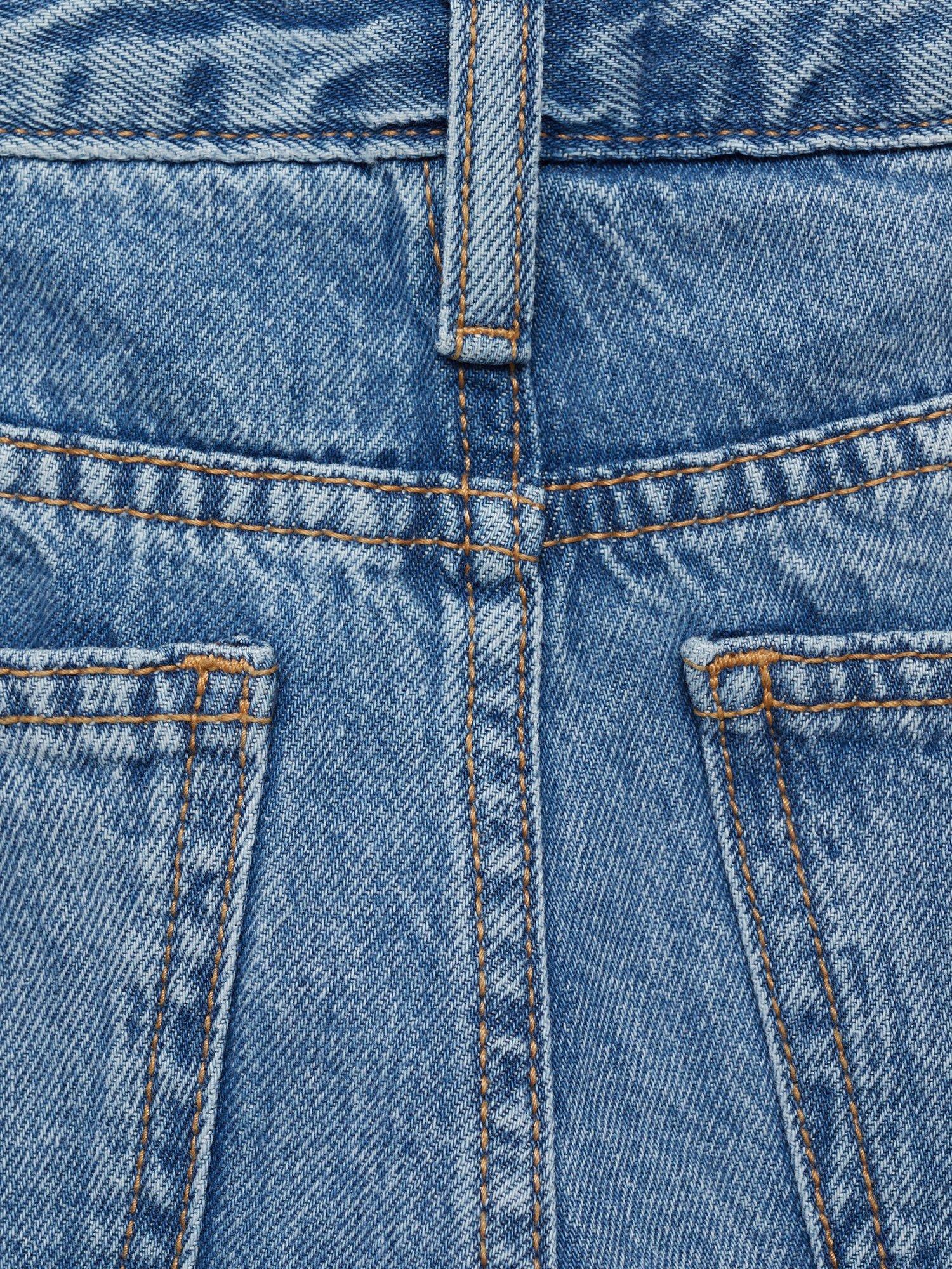 Product image 3 of 5, which shows Mango Kids' Pockets Wide Leg Jeans, Mid Blue, 13-14 years