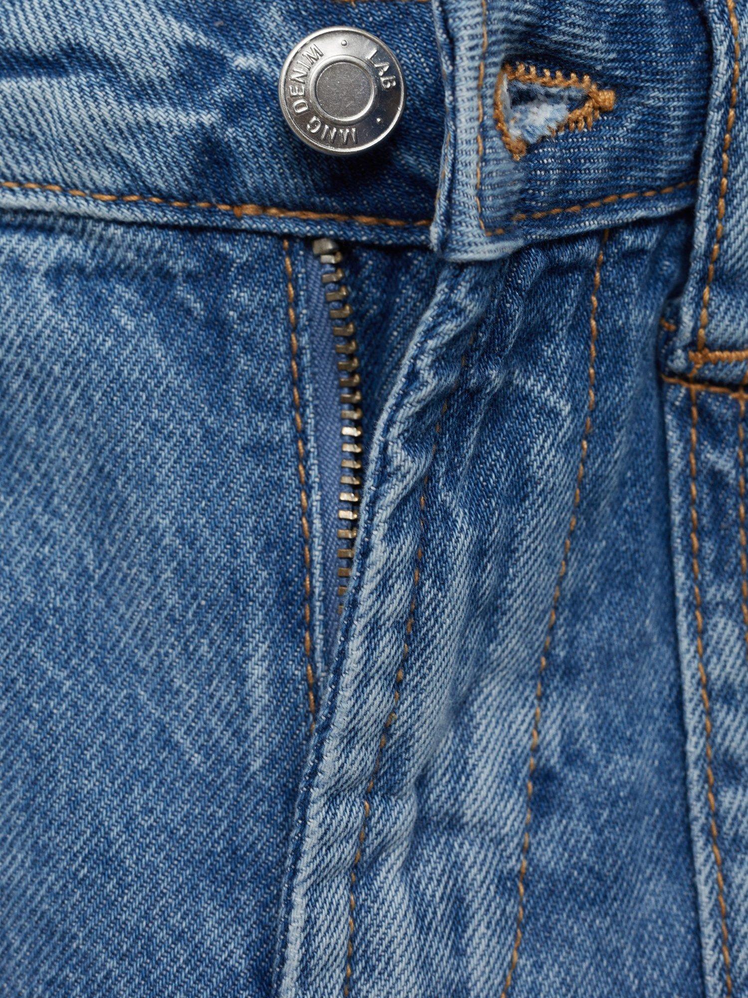 Product image 5 of 5, which shows Mango Kids' Pockets Wide Leg Jeans, Mid Blue, 13-14 years