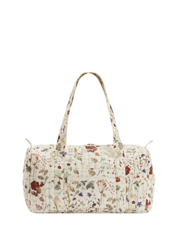 Lily and Lionel x Bramley Sia Pressed Floral Pure Linen Overnight Bag, Cream, Cream