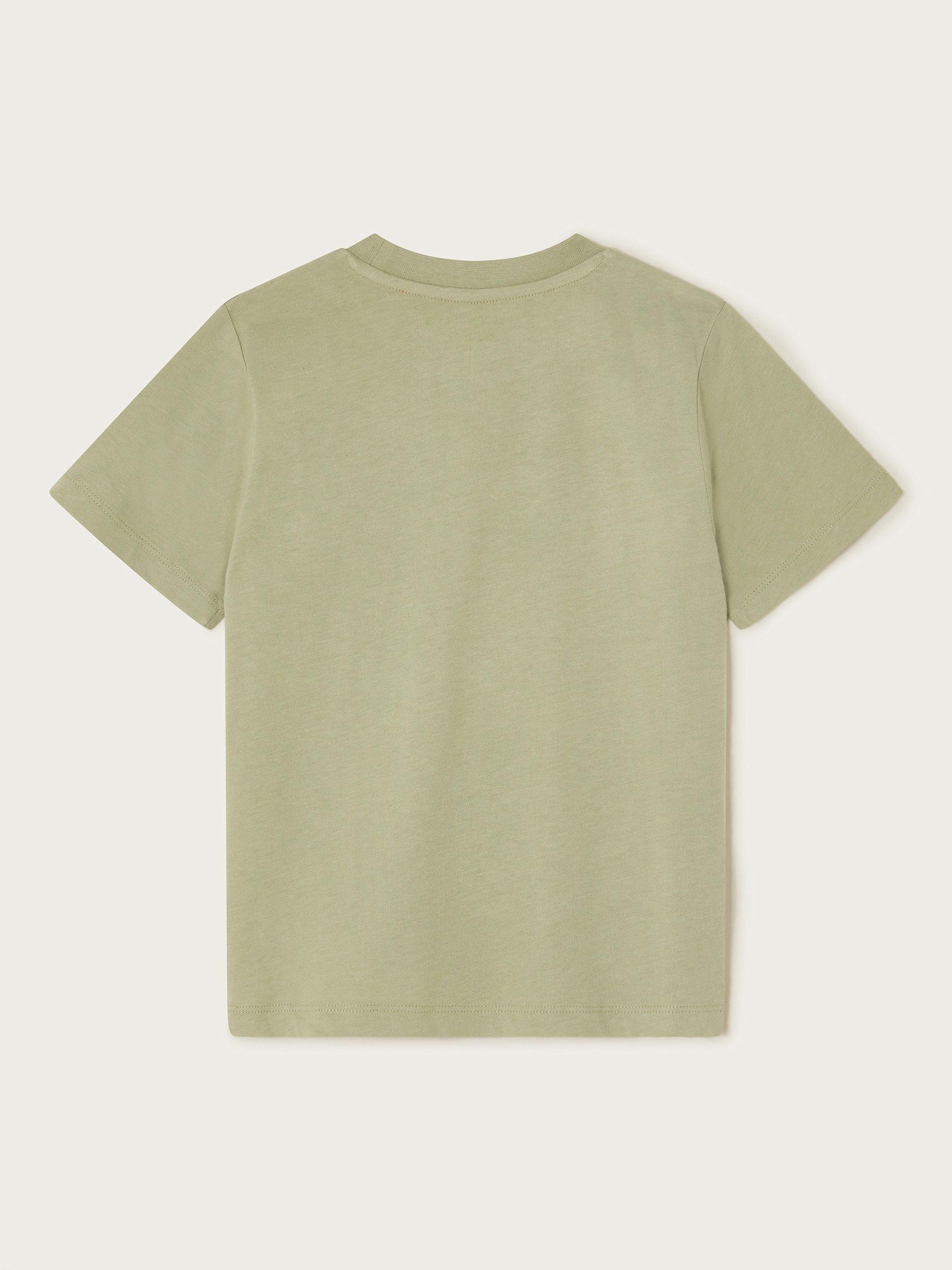 Product image 2 of 3, which shows Monsoon Kids' Cotton Lizard T-Shirt, Khaki, 3-4 years