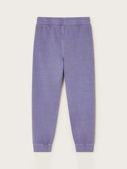 Monsoon Kids' Washed Cotton Jersey Joggers, Blue - view 2, Blue
