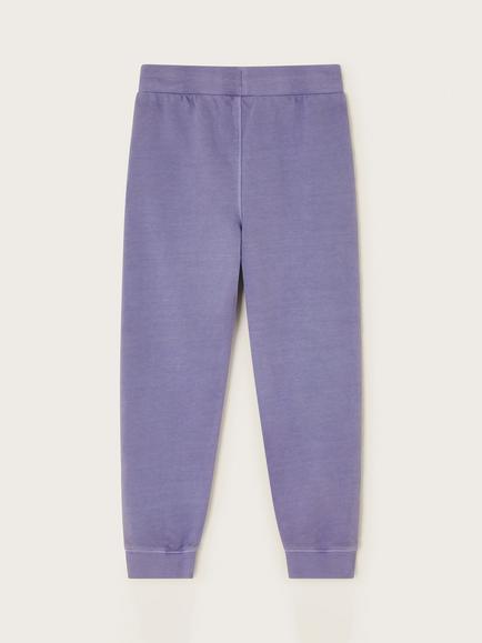 Monsoon Kids' Washed Cotton Jersey Joggers, Blue - view 2, Blue
