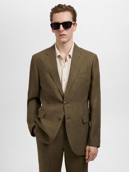 Mango Amalfi Linen Blazer, Beige