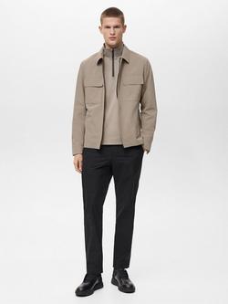 Mango Braies Water-repellent Jacket, Mid Green - view 2, Mid Brown