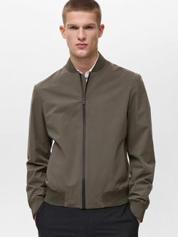 Mango Brenta Bomber Jacket, Mid Green, Mid Green