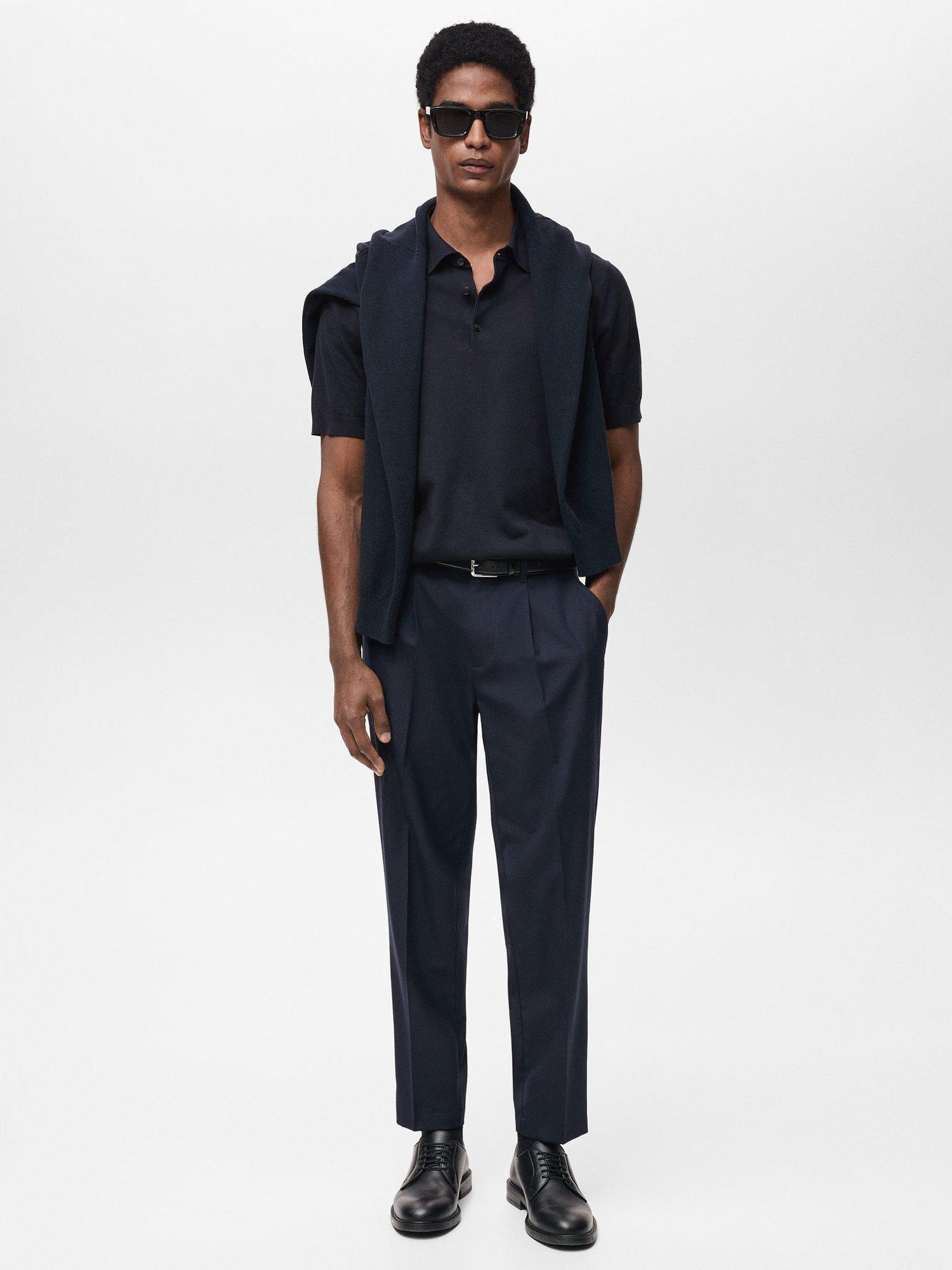Product image 2 of 7, which shows Mango Arraona Cotton Polo Shirt, Dark Blue, S