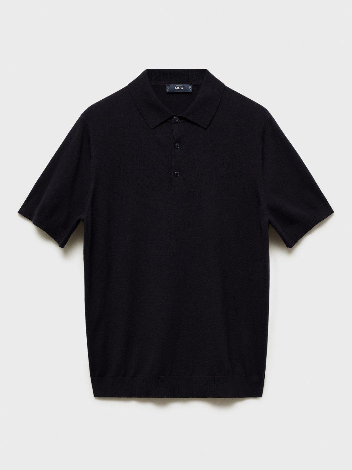 Product image 3 of 7, which shows Mango Arraona Cotton Polo Shirt, Dark Blue, S
