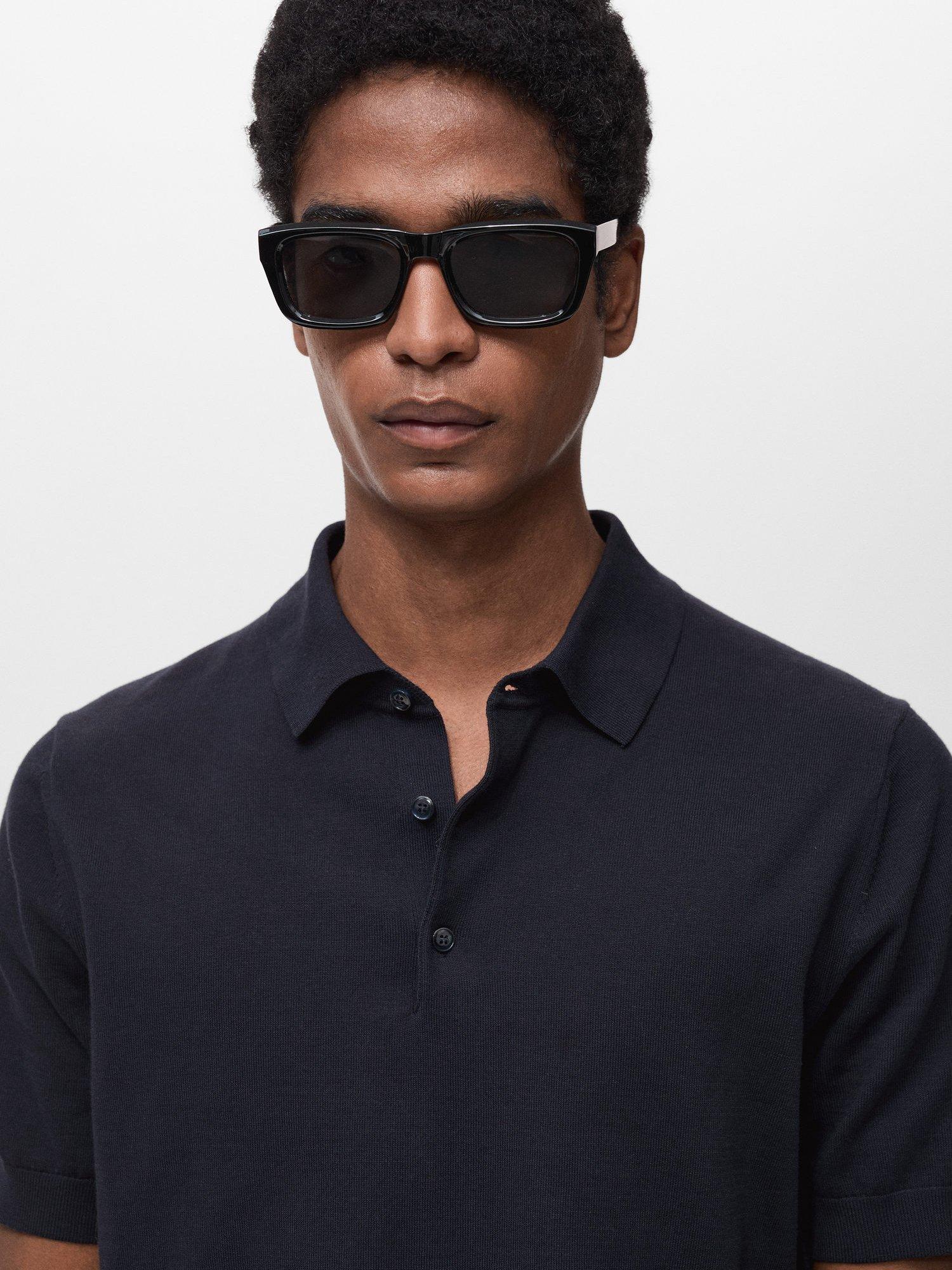 Product image 5 of 7, which shows Mango Arraona Cotton Polo Shirt, Dark Blue, S