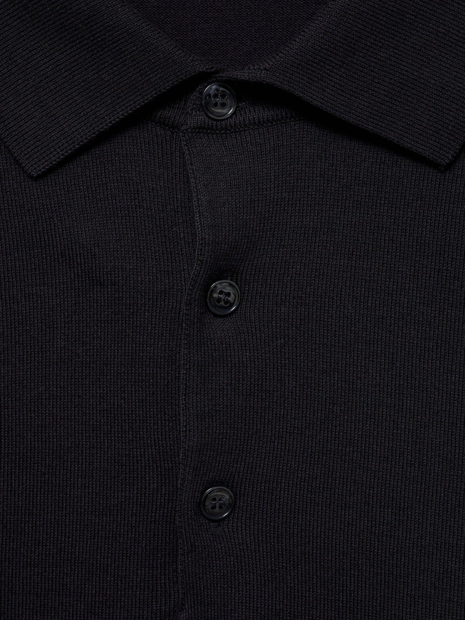 Product image 7 of 7, which shows Mango Arraona Cotton Polo Shirt, Dark Blue, S