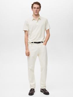 Mango Ezequi Cotton Blend Polo Shirt, Natural White - view 2, Natural White