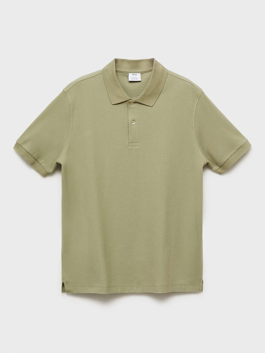 Product image 3 of 8, which shows Mango Rea Cotton Pique Polo Shirt, Beige, L