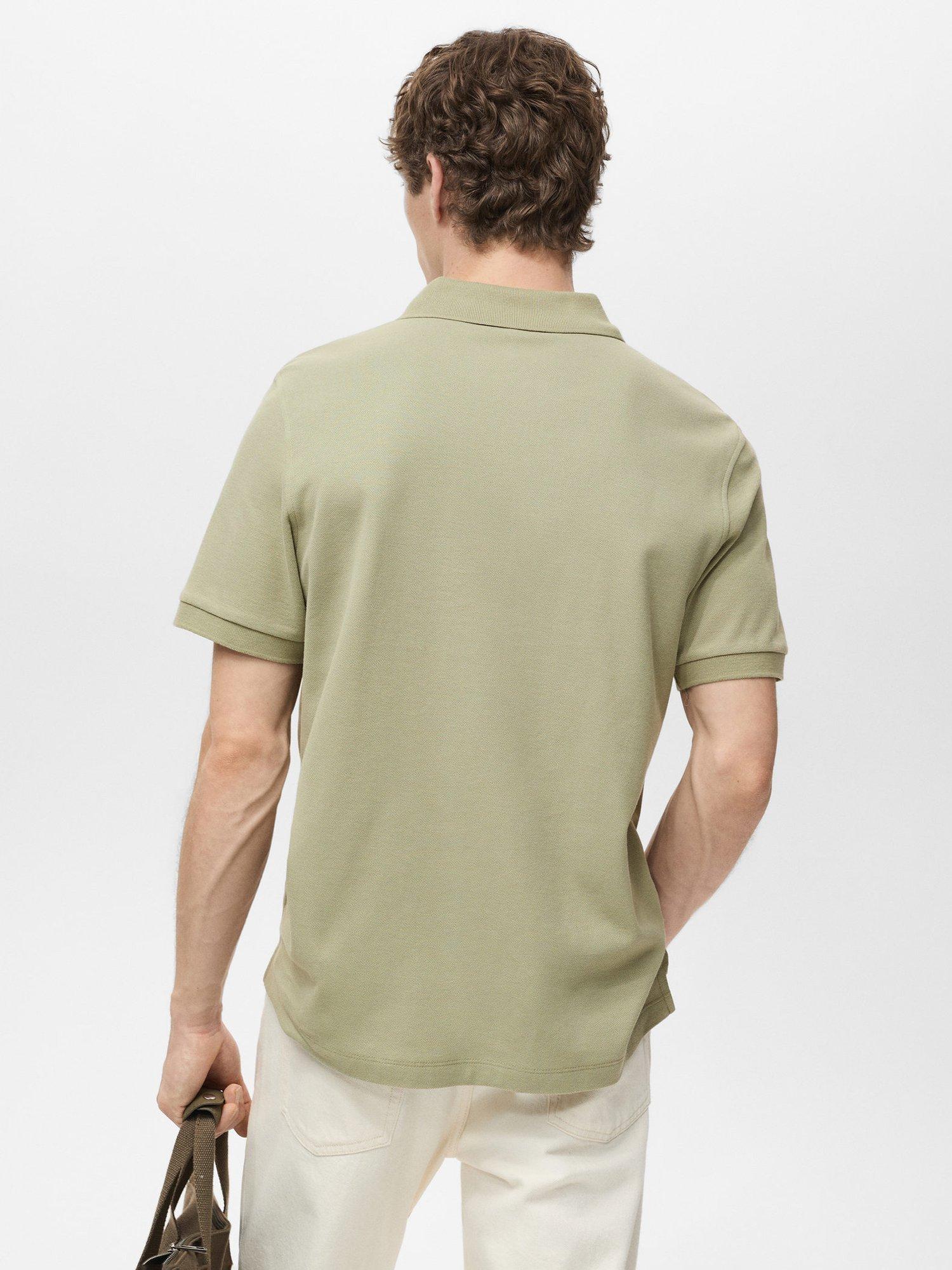 Product image 4 of 8, which shows Mango Rea Cotton Pique Polo Shirt, Beige, L