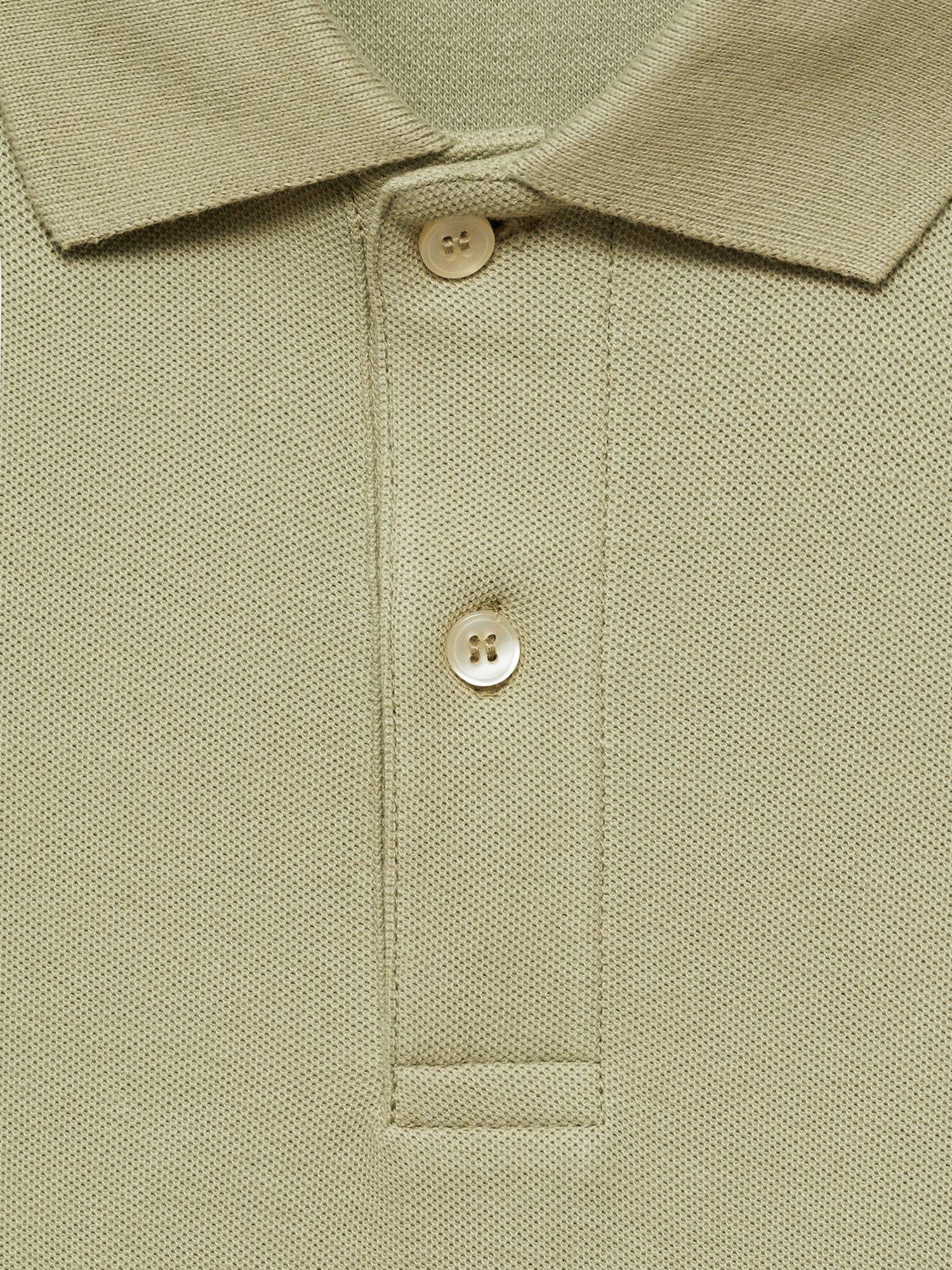 Product image 5 of 8, which shows Mango Rea Cotton Pique Polo Shirt, Beige, L