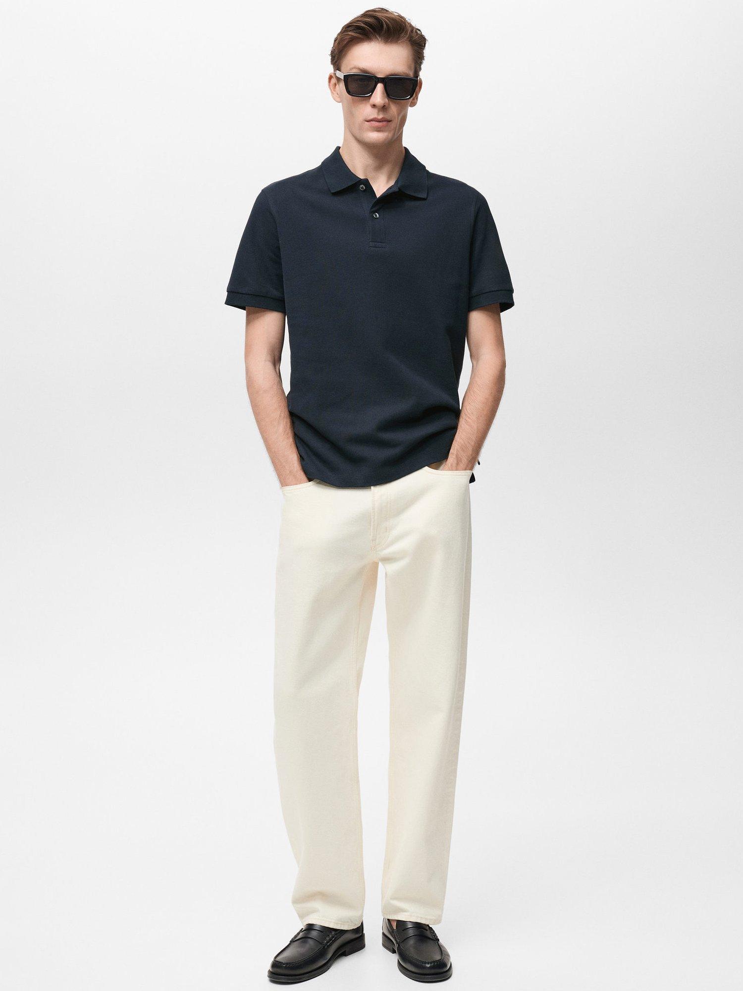Product image 2 of 8, which shows Mango Rea Regular Fit Polo Shirt, Navy, XS