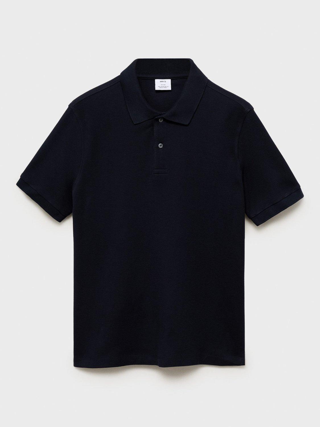 Product image 3 of 8, which shows Mango Rea Regular Fit Polo Shirt, Navy, XS