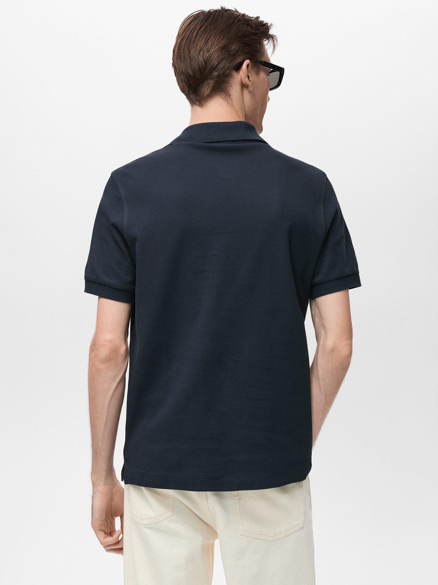 Product image 4 of 8, which shows Mango Rea Regular Fit Polo Shirt, Navy, XS