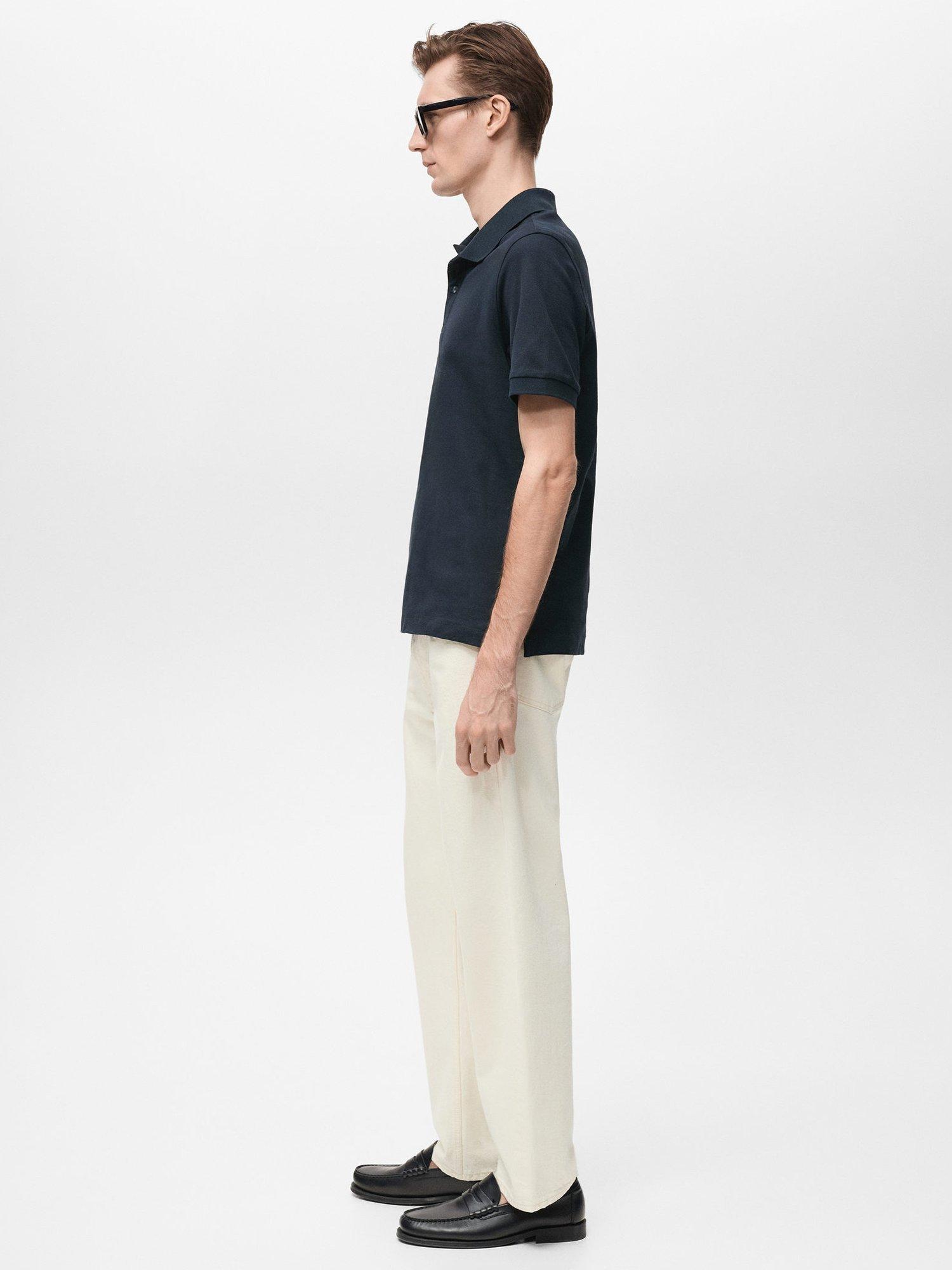 Product image 7 of 8, which shows Mango Rea Regular Fit Polo Shirt, Navy, XS