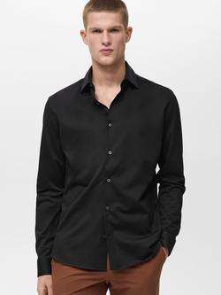 Mango Adana Shirt, Mid Brown, Black
