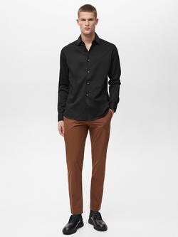 Mango Adana Shirt, Mid Brown - view 2, Black