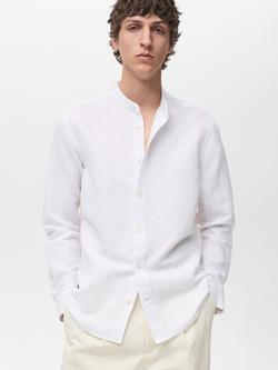 Mango Chennai Linen Blend Regular Fit Shirt, White