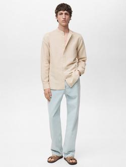 Mango Chennai Linen Blend Regular Fit Shirt - view 2, Beige