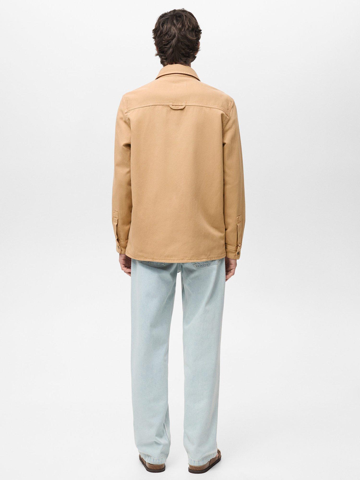 Product image 4 of 8, which shows Mango Jay Cotton Blend Relaxed Fit Shirt, Beige, L