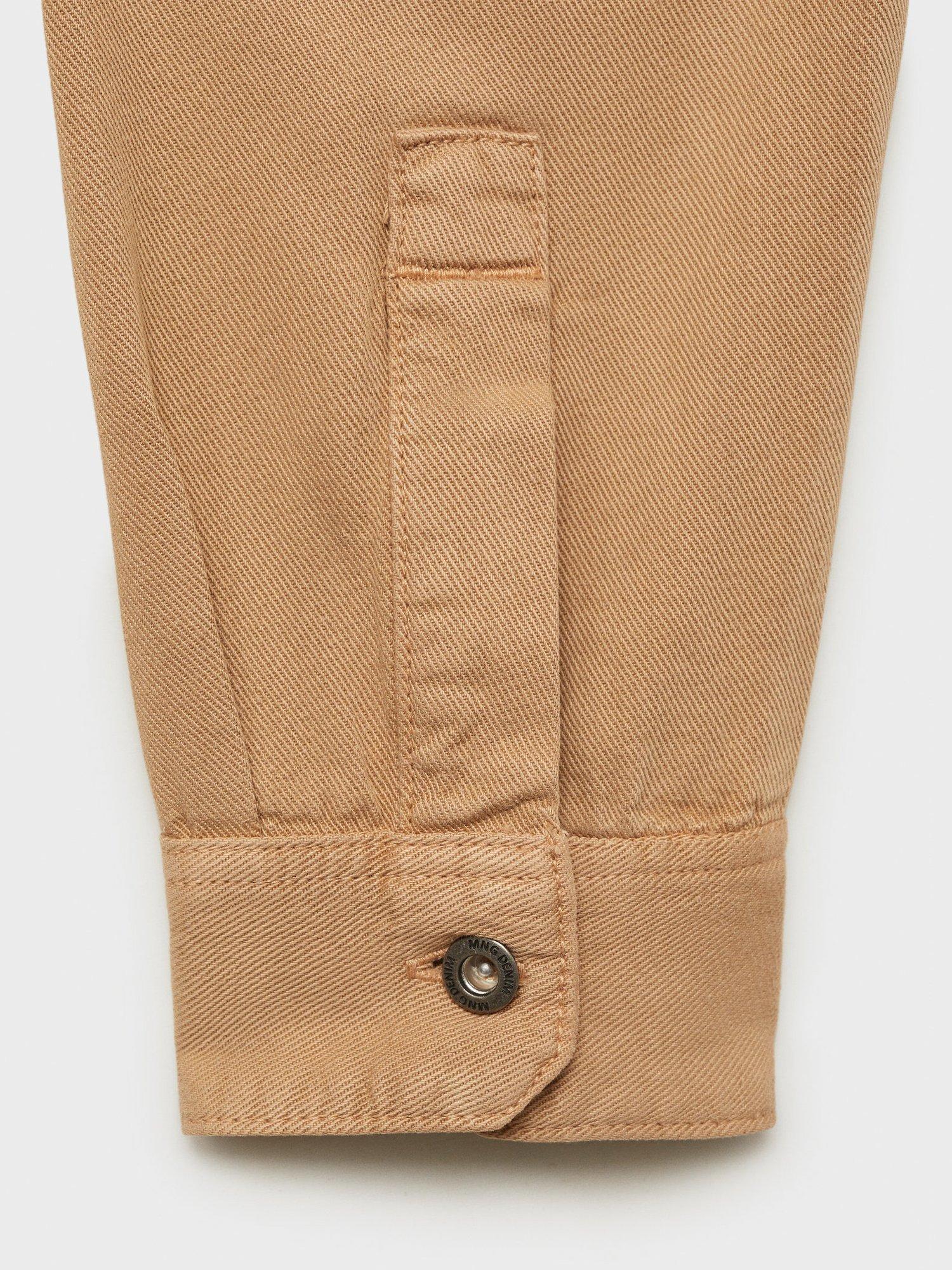 Product image 5 of 8, which shows Mango Jay Cotton Blend Relaxed Fit Shirt, Beige, L