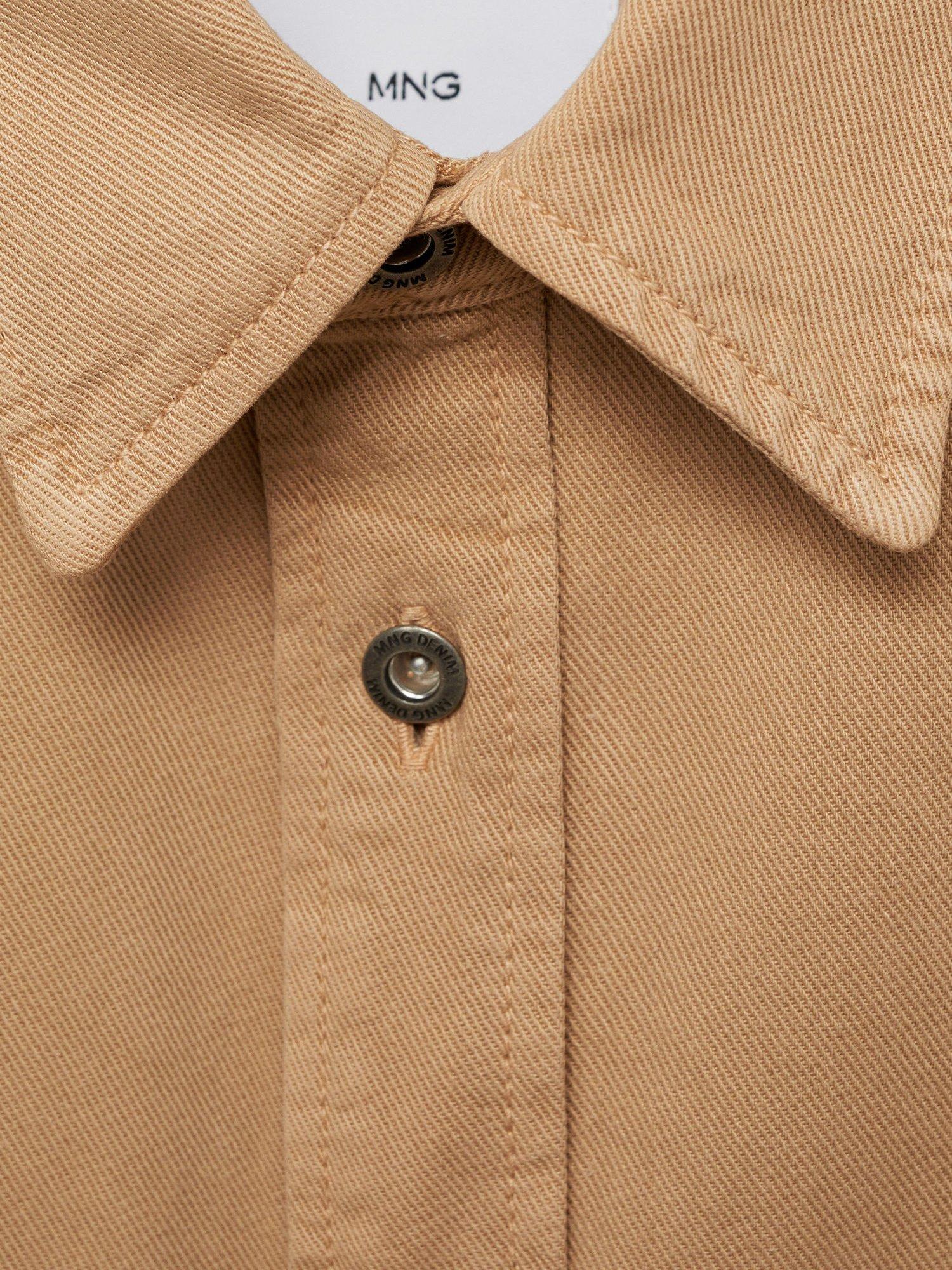 Product image 8 of 8, which shows Mango Jay Cotton Blend Relaxed Fit Shirt, Beige, L