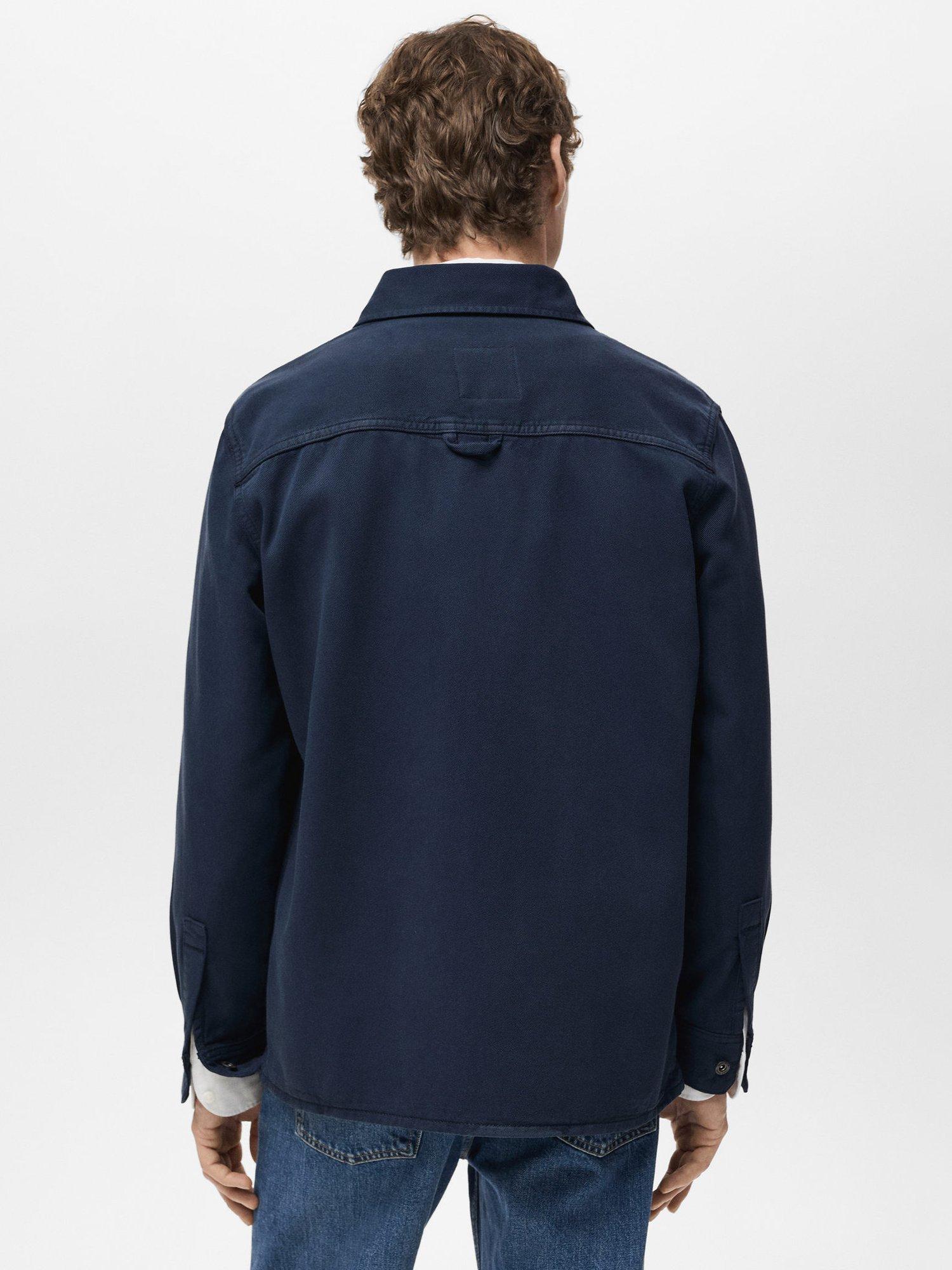 Product image 4 of 8, which shows Mango Jay Cotton Blend Relaxed Fit Shirt, Navy, XS