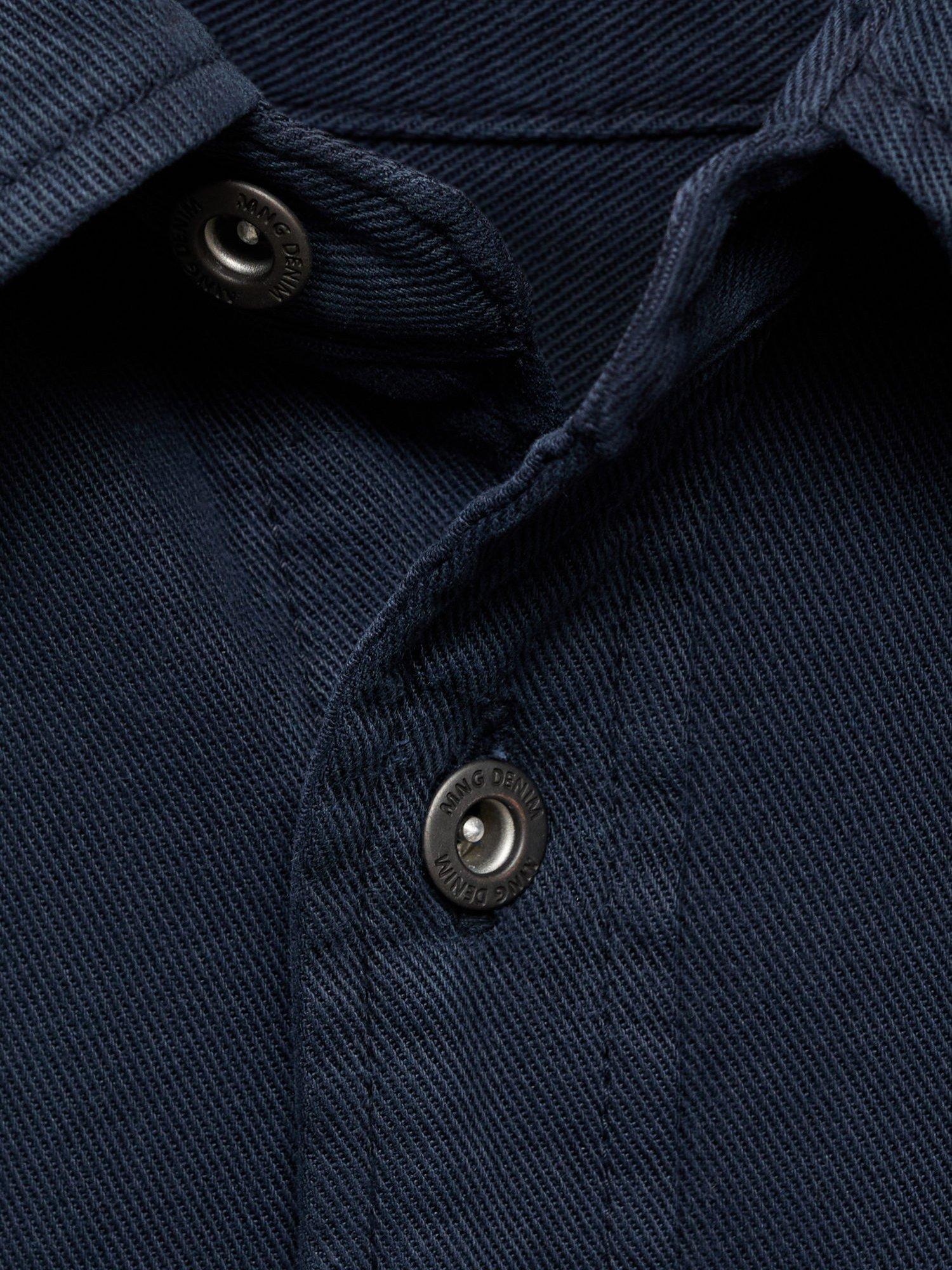 Product image 8 of 8, which shows Mango Jay Cotton Blend Relaxed Fit Shirt, Navy, XS