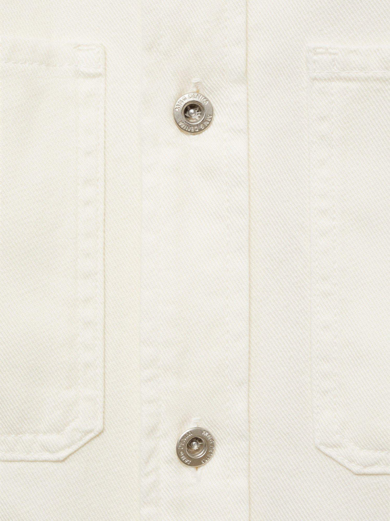 Product image 5 of 8, which shows Mango Jay Cotton Blend Relaxed Fit Shirt, Natural White, XS
