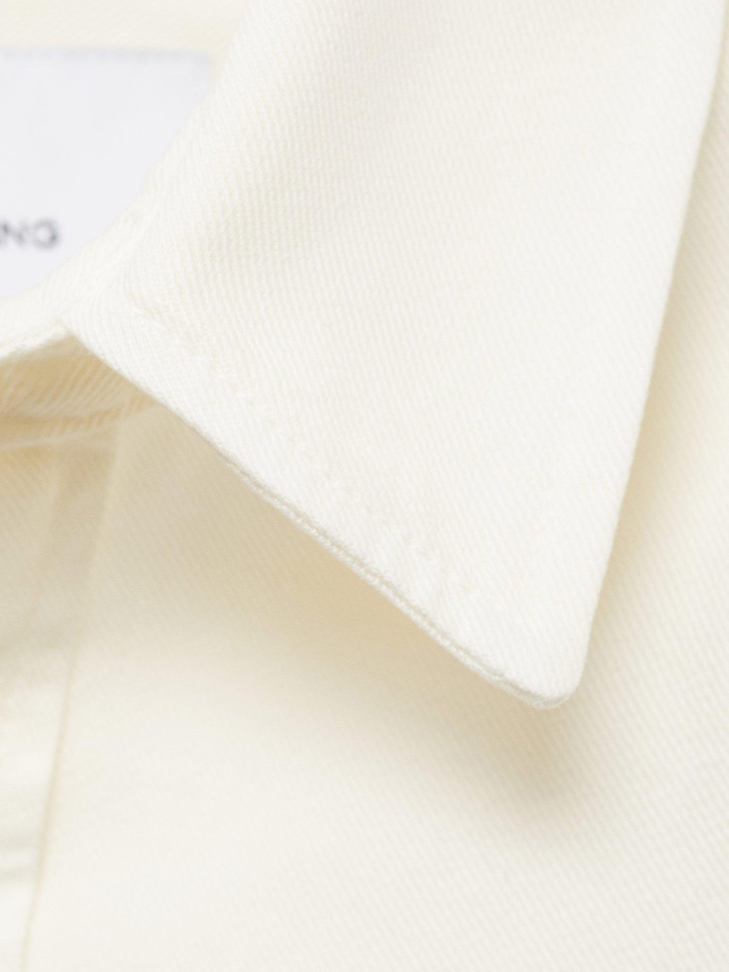 Product image 8 of 8, which shows Mango Jay Cotton Blend Relaxed Fit Shirt, Natural White, XS