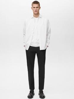 Mango Palmar Cotton Blend Relaxed Fit Shirt, White - view 2, White