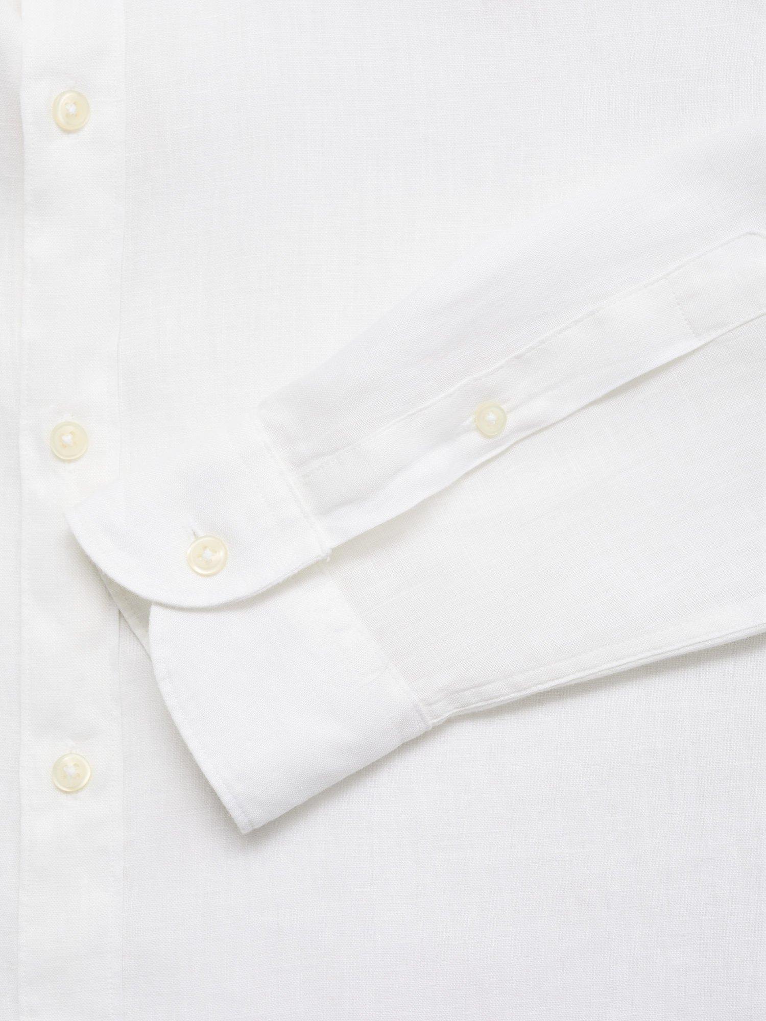 Product image 5 of 9, which shows Mango Parrot Linen Regular Fit Shirt, White, L