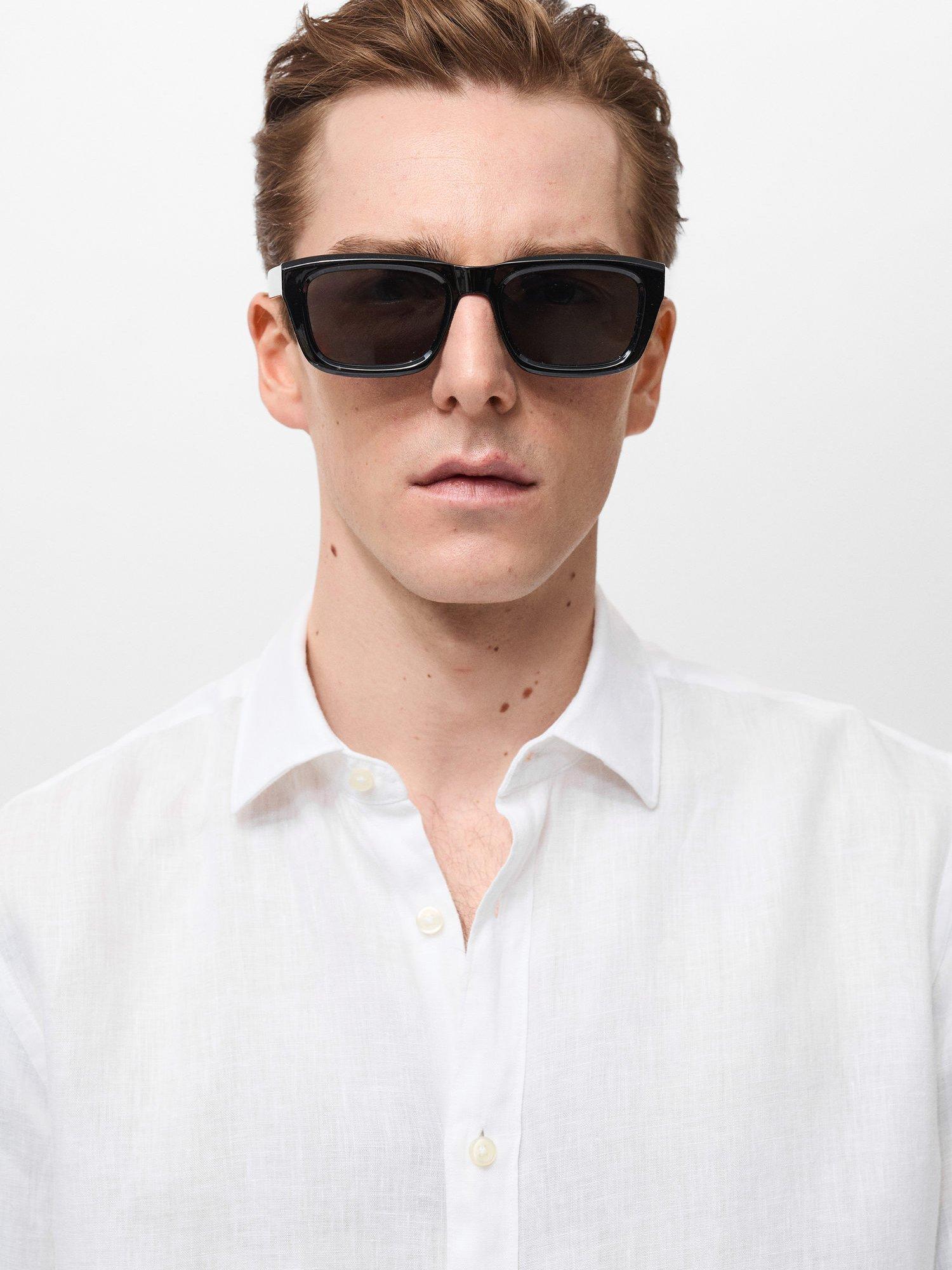 Product image 6 of 9, which shows Mango Parrot Linen Regular Fit Shirt, White, L