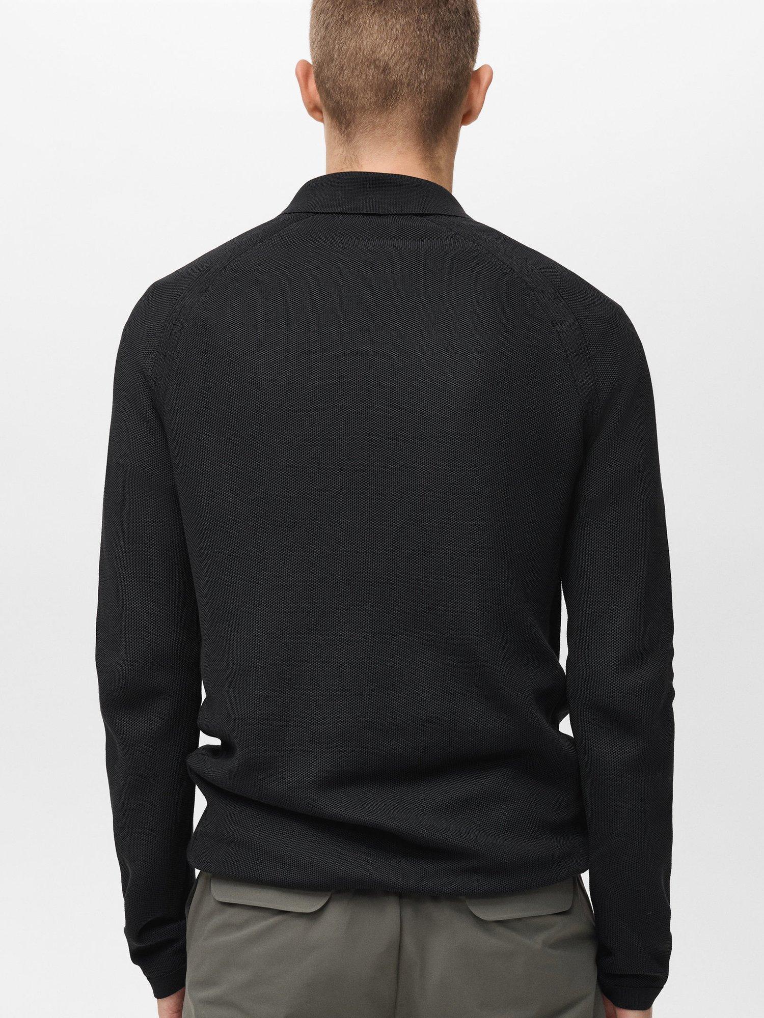 Product image 4 of 8, which shows Mango Anomic Regular Fit Zipped Polo Neck Jumper, Black, L
