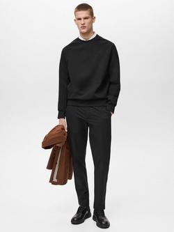 Mango Aosta Regular Fit Crew Neck Sweatshirt - view 2, Black