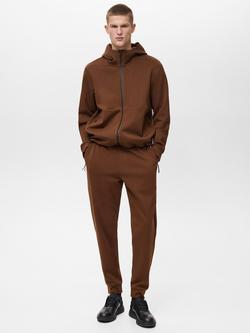 Mango Veneto Zipped Hoodie, Brown - view 2, Brown