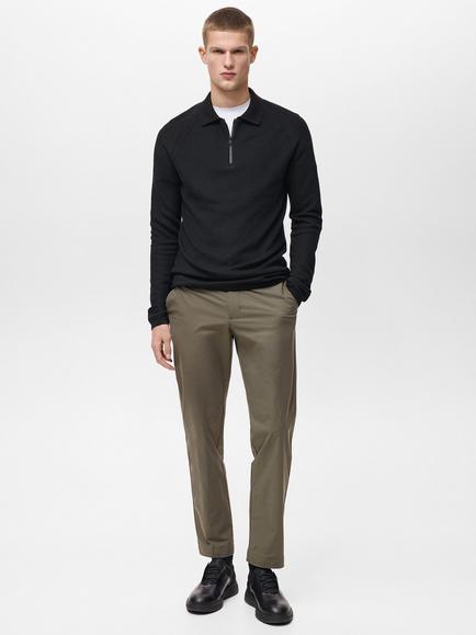 Mango Due Slim Fit Performance Trousers - view 2, Medium Green
