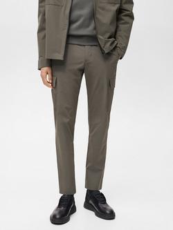 Mango Ozen Cargo Trousers, Medium Green