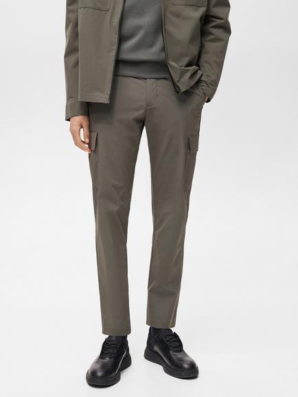 Mango Ozen Cargo Trousers, Medium Green