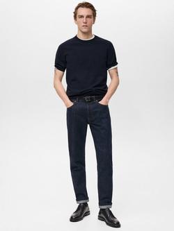 Mango Arraona Cotton Regular Fit Tee - view 2, Dark Blue