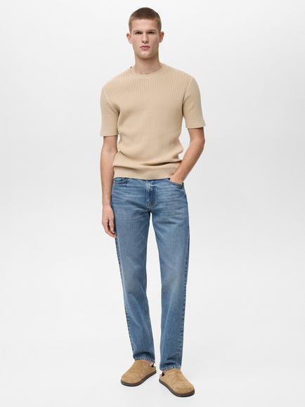 Mango Angelo Slim Fit Tee, Light Beige - view 2, Light Beige