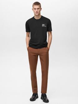 Mango Puglia Regular Fit Crew Neck T-Shirt, Black - view 2, Black