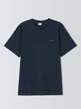 Kin Distorted Graphic Cotton T-Shirt, Dark Sapphire