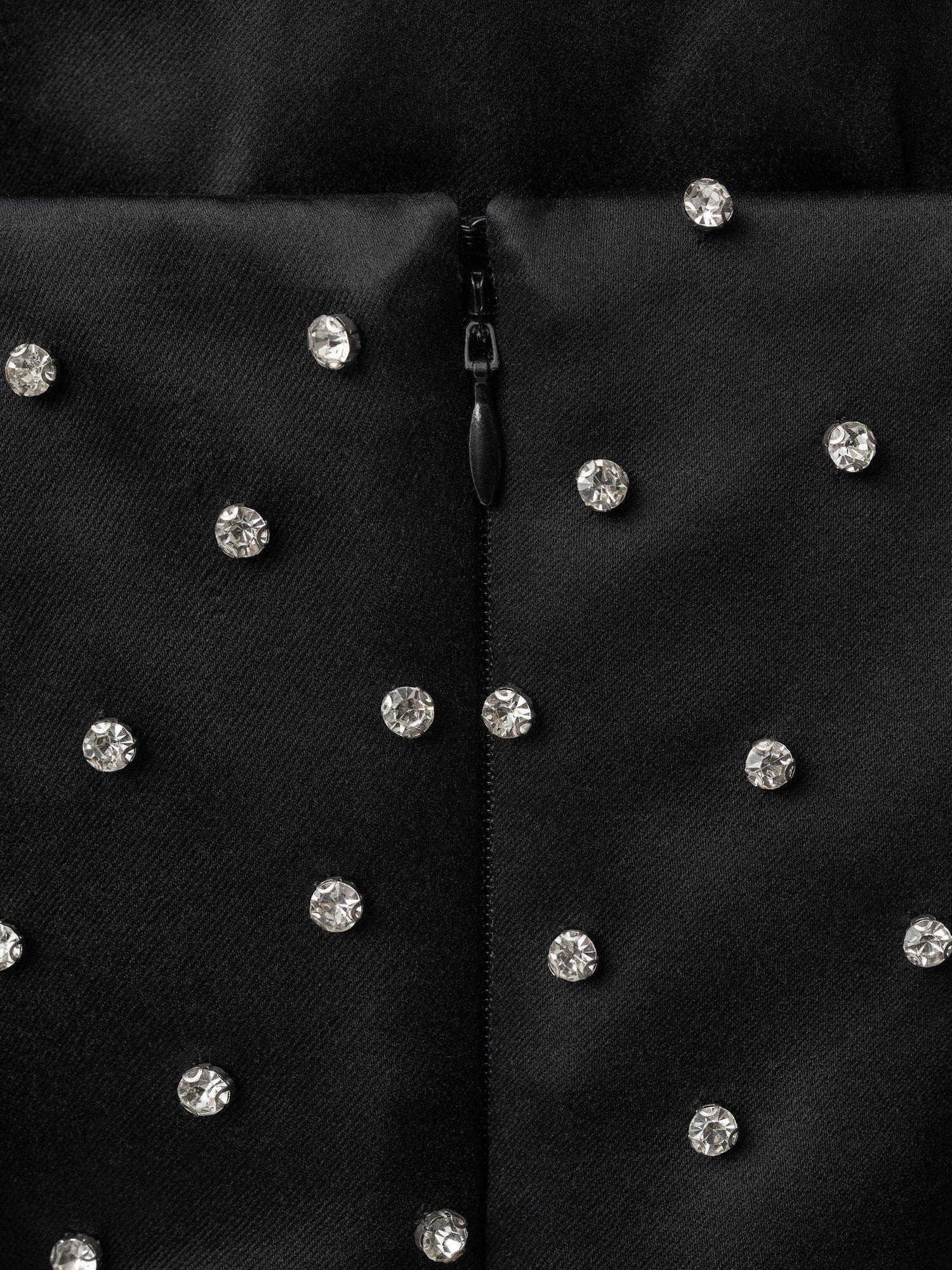 Product image 4 of 8, which shows Mango Tess Crystal Mini Dress, Black, 10