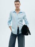 Mango Samara Pure Linen Shirt, Light-pastel Blue, Light-pastel Blue