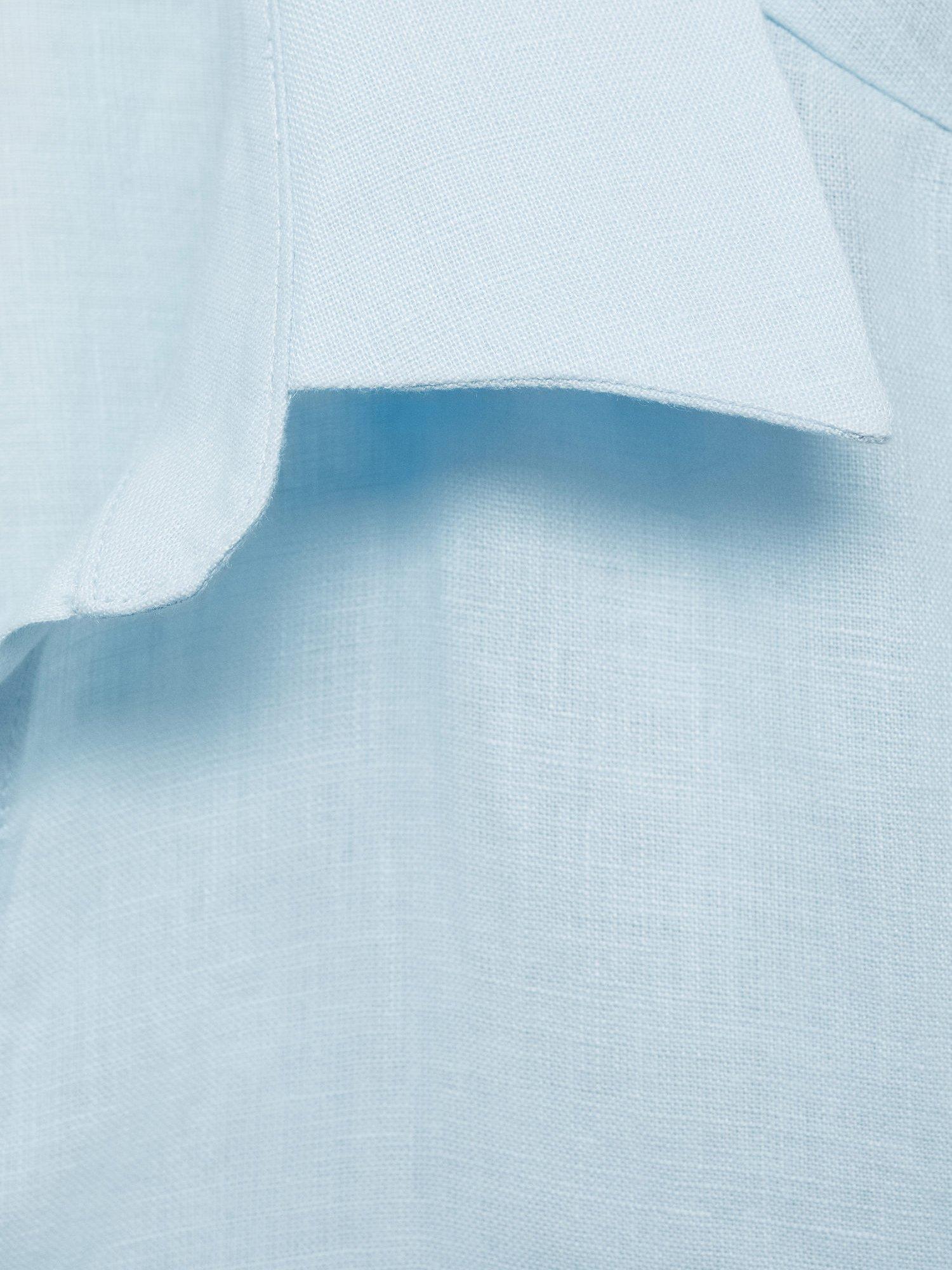 Product image 5 of 7, which shows Mango Samara Pure Linen Shirt, Light-pastel Blue, 10