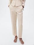 Mango Boreli Pure Linen Trousers, Beige